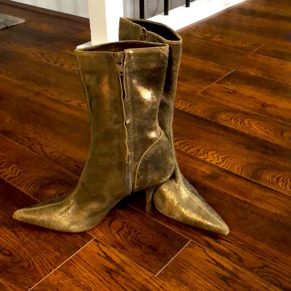 Steve Madden Shoes - Steve Madden Sparkling Boots Shimmering Gold